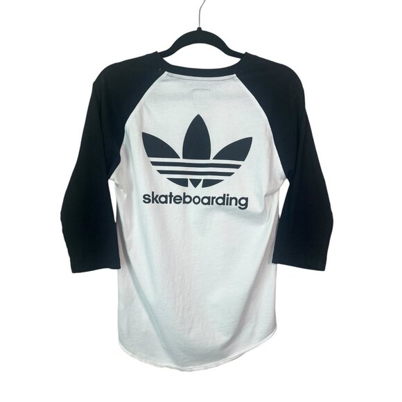 ADIDAS BASEBALL LONG SLEEVE T-SHIRT ADIDAS SKATEBOARD LOGO BR4937 - Picture 2 of 12